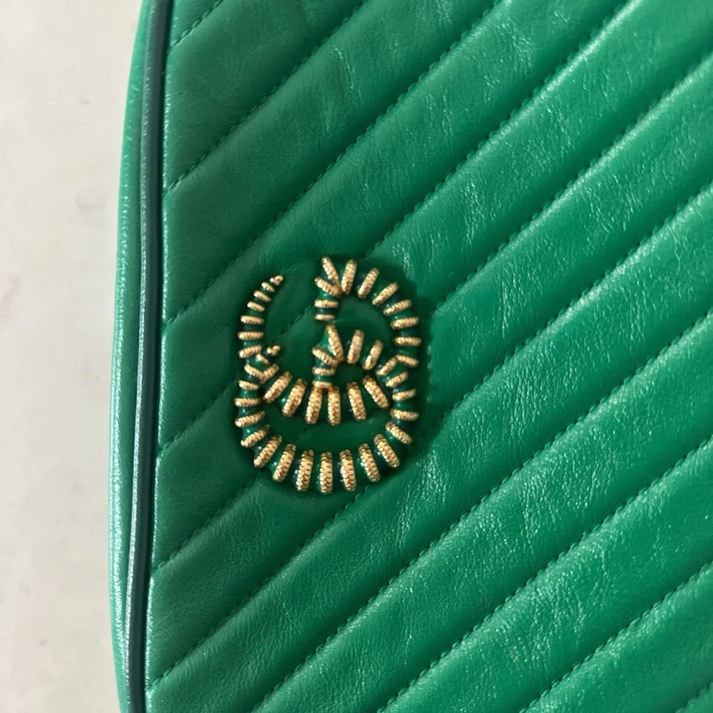 Authentic Gucci Marmont GG Green Gold Camera Bag Small - Picture 3 of 6